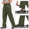 Mens Rain Pants Waterproof Windproof Hiking Outdoor Fishing Golf Cycling Pants (1088 Army Green M) view 4