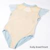 Lovdaswi Teen Girls Leotards for Ballet Elegant Chest Pleated Splicing Leotards for Dance Performance view 4
