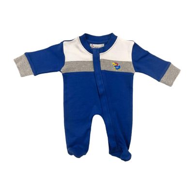 Two Feet Ahead Kansas Jayhawks Footed Creeper Newborn Infant Long Sleeve College Sports Fan Apparel (Kansas Jayhawks, 12 Months)