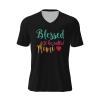 COIEN Blessed to Be Called Mimi T-Shirts Man's Casual Shirt V-Neck Short Sleeve Football Jersey Black, X-Large view 1