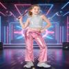 LOLANTA Girls Sequin Flare Pants Sparkle Bell Bottoms Kids Elastic Waist Glitter Disco Dance Trousers(Pink,8-9Y) view 2