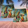 Parrot Couple Men's Swim Trunks - Summer Travel Hawaiian Shorts for Men, Men's Summer Bathing Shorts Set 28 Size L view 2