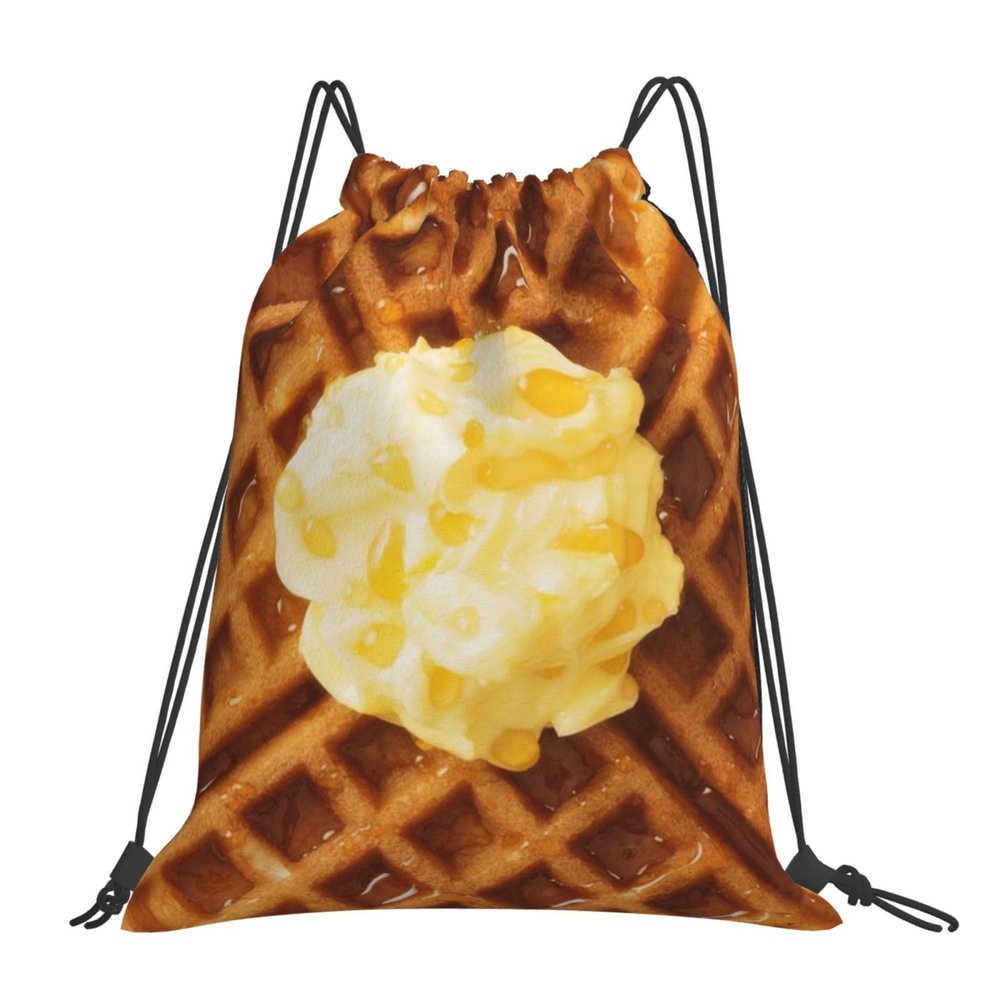 Xsovgoi Waffle Waterproof Drawstring Bag Lightweight Draw String Back Bag Gym Bag For Men Women