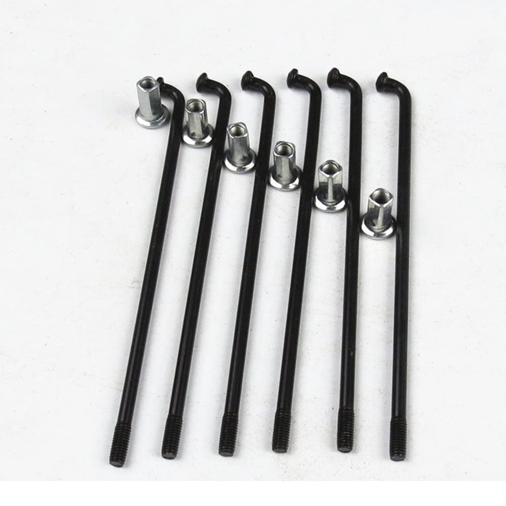 Bicycle Spokes,stainless steel bicycle spokes, Electric Bicycle 12G Spokes 2.5 mm Carbon Steel E-Bike Motorcycle Spokes with 12 mm Nipple 131-298 mm Bicycle Spokes for E-Bike Motorcycle (Color : ( Col