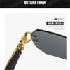 MTZJH Hexagon Rimless Sunglasses Square Women Retro Men Sun Glasses Eyewear UV400 Shades Female,Blue,one size view 3