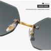 MTZJH Hexagon Rimless Sunglasses Square Women Retro Men Sun Glasses Eyewear UV400 Shades Female,Blue,one size view 4