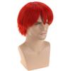 RightOn Red Wig Short Bright Red Costume Wig Red Wigs for Man and Woman Cosplay Party view 3