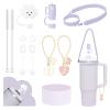10Pcs Stanley Cup Accessories 9-10mm Stanley Straw Cover Topper Silicone Boot For Stanley Cup Initial Letter Charm Leak Proof Seal Kit Stanley 2.0 30&40oz (Orchid,Z) view 1