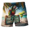 V-DECORPARKS It's Five O'clock Men's Swim Trunks - Somewhere Hawaiian Shorts for Men, Men's Summer Bathing Shorts Set 28 Size 2XL view 1