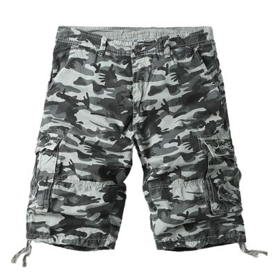 SWJGLITTR Mens Camouflage Cargo Shorts Casual Camo Summer Hiking Short Pant Lightweight Relaxed Cotton Outdoor Short (Grey Camouflage,40)