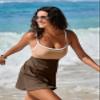 Aleumdr Athletic One Piece Swimsuits Tummy Control Tankini Bathing Suits for Women Ribbed Swimsuits Skirt Swimwear with Pocket Oatmeal Small view 4