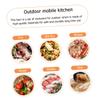 Anneome 1set Lightweight Aluminium Alloy Camping Cookware Portable Person Outdoor Insulated Handle for Hiking and Backpacking Includes Stove and Cleaning Sponge view 4