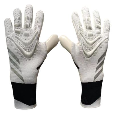 GJPWAKWM Soccer Goalkeeper Gloves Goalie Training Gloves Strong Grip Anti-Slip and Breathable for Adults and Children (White Black,9)