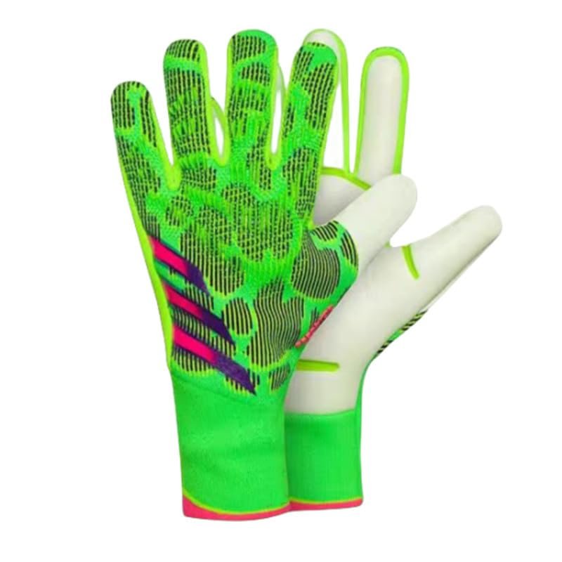 GJPWAKWM Soccer Goalkeeper Gloves Goalie Training Gloves Strong Grip Anti-Slip and Breathable for Adults and Children (Green,10)