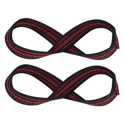 Alomejor Nylon Spandex Figure 8 Weight Lifting Straps Gym Support Sleeves Wear for Pull Up (S)