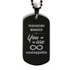 Dog Tag Necklace, Purchasing Manager, You are unstoppable, Black Stainless Steel Gift, Inspirational view 1