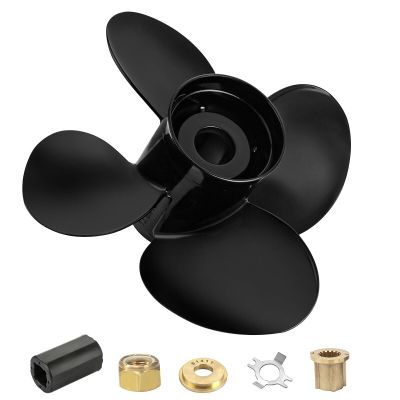 Propeller 12.5X19 Pitch 4 Blades RH 15 Spline Tooth with Hub Kit 835257K1 for Mercury Spitfire Outboard 40 50 60 70 75 80 90 100 115 125 140 HP Boat Motor Engine Parts Aluminum Prop 48-8M8026600