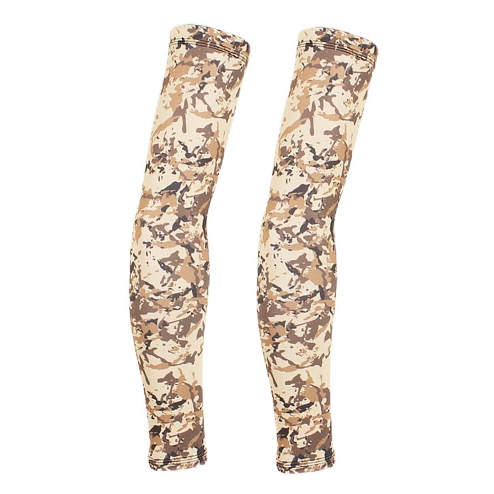 Outanaya 1pair Fashion Camouflage Uv Arm Sleeves Fingerless Gloves for Outdoor Activities Gardening Fishing and Cycling Breathable Ice Material No