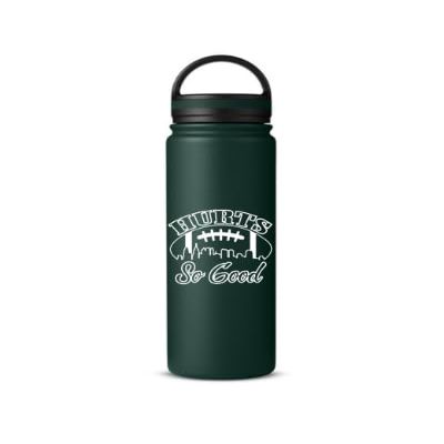 ALLNTRENDS Funny Water Bottle Cool Graphic Gym Bottles Vacuum Bottle 24Oz (Hurts So Good, Olive Green)