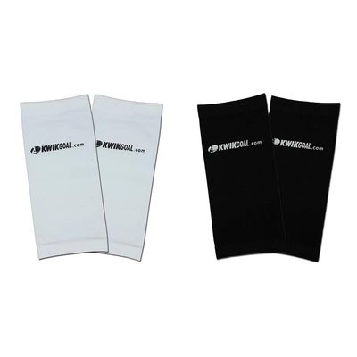 Kwik Goal Adult Shin Guard Compression Sleeves White and Black Pair
