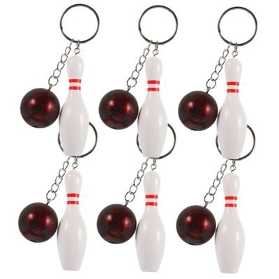 Cabilock 6pcs Cute Bowling Pin Keychain for Adults Boys and Girls Bowling Gifts Ball and Pin Pendant for Backpack Bag