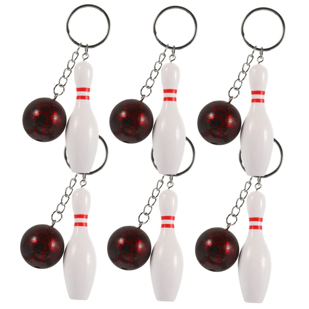 Cabilock 6pcs Cute Bowling Pin Keychain for Adults Boys and Girls Bowling Gifts Ball and Pin Pendant for Backpack Bag