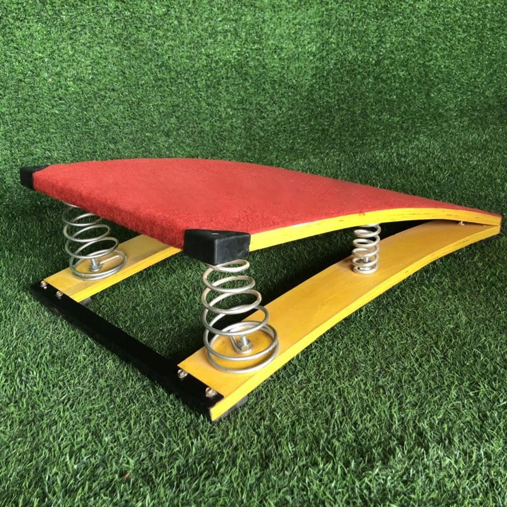 EliteBloom Adults Youth Curved Gymnastic - Backflip/High Jump/Vaulting, Wood Elastic Takeoff Bofor School Home Playroom (4 Springs 60X120Cm/23.6X47.2In)
