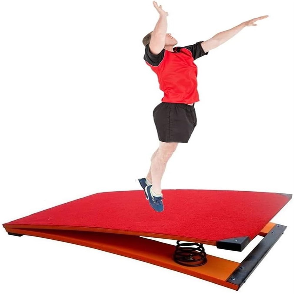 EliteBloom Junior Gymnastics Vaulting Training Equipment for Kids - 2 Springs Indoor Outdoor Home Floor Sport, Beginner ARDS (Rosso 80X50X19Cm)