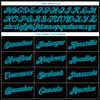 Pisting Customized Black Baseball T-Shirt Personalized Sports Jersey for Youth Men Women Teens Boys Girls Design Your Own Team Uniform Print Name Number Logo, Casual Short Tee Shirts with Teal Text view 3