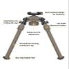 CVLIFE Quick Release Picatinny Bipod for Field Use (Flat Dark Earth) view 2