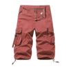 Men's Cargo Casual Capri Below Knee Length Multi Pocket Shorts Cotton Twill Outdoor Lightweight Short (Red,38) view 1