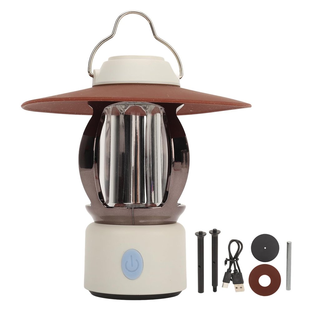 Rechargeable Camping Lantern, Retro Camping Light 3 Light Modes Camping Lamp Waterproof Tent Light Portable Camping Light for Outdoor