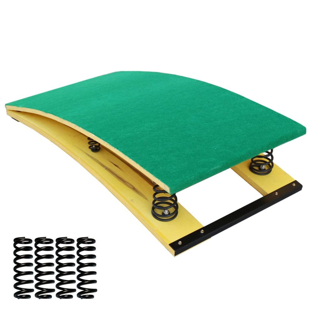 EliteBloom 4 Spring Gymnastic Spring Bofor Kids & Young, Curved Hwood Sports for Junior Vaulters & Gymnast, Steel Bar Reinforcement, Green