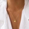 Thaivor Bubble Letter Necklace Initial Necklaces for Women Trendy 14K Gold Plated Dainty Charm Pendant Name Necklace Personalized Jewelry Gift for Women view 2