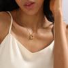 Thaivor Bubble Letter Necklace Initial Necklaces for Women Trendy 14K Gold Plated Dainty Charm Pendant Name Necklace Personalized Jewelry Gift for Women view 3