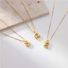 Thaivor Bubble Letter Necklace Initial Necklaces for Women Trendy 14K Gold Plated Dainty Charm Pendant Name Necklace Personalized Jewelry Gift for Women view 4