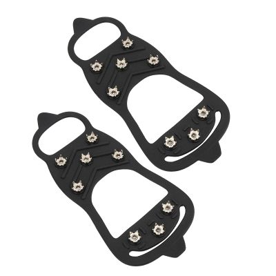 POENVFPO Boot Traction Cleat Spikes, Anti Slip Footwear Ice Shoes Spikes Covers for Shoes, Boot with 8 Steel Studs Crampons (M)