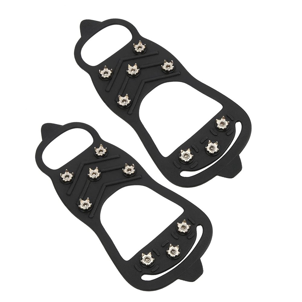 POENVFPO Boot Traction Cleat Spikes, Anti Slip Footwear Ice Shoes Spikes Covers for Shoes, Boot with 8 Steel Studs Crampons (M)