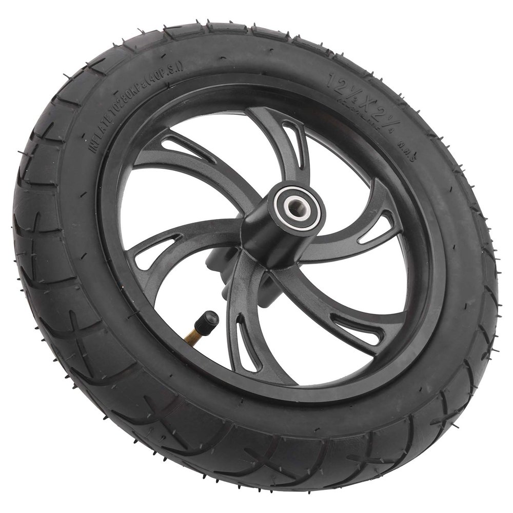 Electric Scooter Tire, Durable Rubber Replacement with Wheel Hub and Inner Tube 12in 12.5x2.25 for Commuters, Students, Urban Riders, Daily Travel
