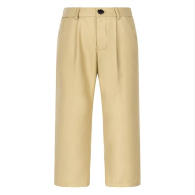 JEYPINMI Boys School Uniform Pant Kids Pull-on Relaxed Fit Stretch Long Trousers Formal Dressy Suit Pants Khaki 2-3 Years