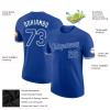 Pisting Personalized Blue Baseball T-Shirt Customized Sports Jersey for Youth Men Women Teens Boys Girls Design Your Own Team Uniform Print Name Number Logo, Casual Short Tee Shirts with White Text view 2