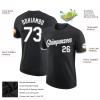 Pisting Personalized Black Baseball T-Shirt Customized Sports Jersey for Youth Men Women Teens Boys Girls Design Your Own Team Uniform Print Name Number Logo, Casual Short Tee Shirts with Grey Text view 2
