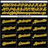 Pisting Customized Black Baseball T-Shirt Personalized Sports Jersey for Youth Men Women Teens Boys Girls Design Your Own Team Uniform Print Name Number Logo, Casual Short Tee Shirts with Yellow Text view 3