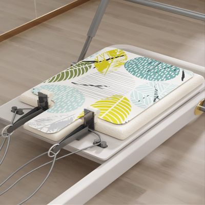 ZGSDTF Pilates Reformer Machine Mat 1.5mm Thin, Strong Fit, Sweat-Absorbent, Non-Slip, Foldable and WashableWhite and Yellow