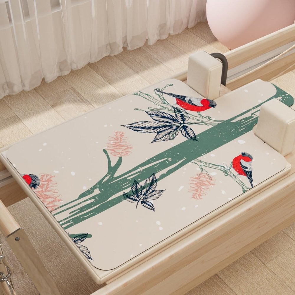 ZGSDTF Pilates Reformer Machine Mat 1.5mm Thin, Strong Fit, Sweat-Absorbent, Non-Slip, Foldable and WashableReddish Green