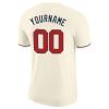 Cream White Short T-Shirt Custom Baseball Jersey for Youth Men Women Teens Boys Girls Personalized Team Uniform with Name Number Logo Print Front and Back, Sports Tee Shirts with Red Text view 4