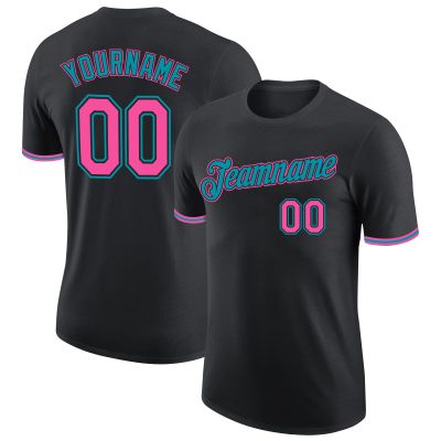 Pisting Customized Baseball T-Shirt for Youth Men Women Teens Boys Girls Personalized Team Jersey with Name Number Logo Print Front and Back, Black Sports Short Tee Shirts