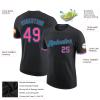 Pisting Customized Baseball T-Shirt for Youth Men Women Teens Boys Girls Personalized Team Jersey with Name Number Logo Print Front and Back, Black Sports Short Tee Shirts view 2