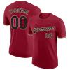 Personalized Deep Red Baseball T-shirt Customized Sports Jersey for Youth Men Women Teens Boys Girls Design Your Own Team Uniform Print Name Number Logo, Casual Short Tee Shirts with Black Text view 1