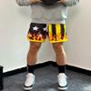 BOOMLEMON Men's Basketball Shorts Casual Workout Athletic Shorts Mesh Flame Graphic Print Running Short Pants(Star Flame Black Orange XS) view 3